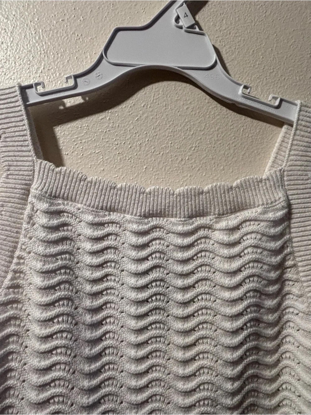 Old Navy Girls Cream Textured Knit Dress Colorful Hem Trim Size M 8